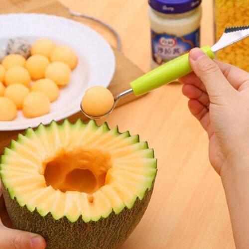 Multifunctional Ice Cream Dig Ball Scoop Spoon Baller DIY Assorted Cold Dishes Watermelon Fruit Carving Tools Knife