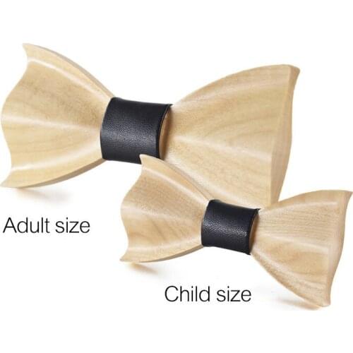 Fashion Necktie Men Accessories Wooden Bow Tie Skinny Tie Mens Gifts 3d Handmade Bowtie for Adult and Child