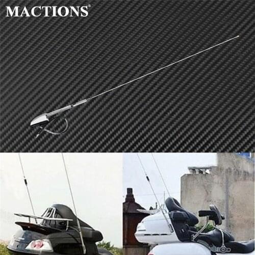 Motorcycle Chrome Antenna Audio Mount Flag Antenna Kit For Honda GL1800 GL1500 2001-2014