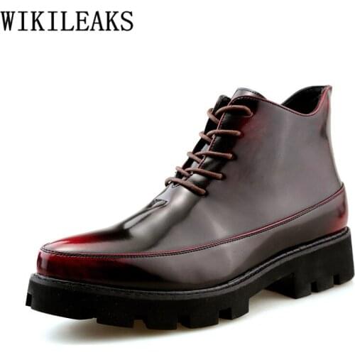 2020 Luxury Brand High Top Winter Shoes Men Snow Boots Men Ankle Boots Men Platform Motorcycle Boots Botas Hombre Bota Masculina