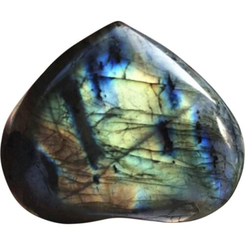 Natural Shimmer Labradorite Palm Stone Spectrolite Cabochon Heart Quartz Gemstones Crystal Eggs Jasper Specimen Healing Jewel