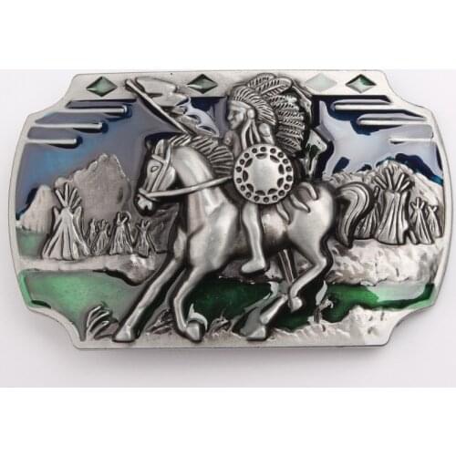 Indian Indigenous Tribal chief head belt buckle Belt DIY accessories Western cowboy style Smooth belt buckle Punk rock style k7