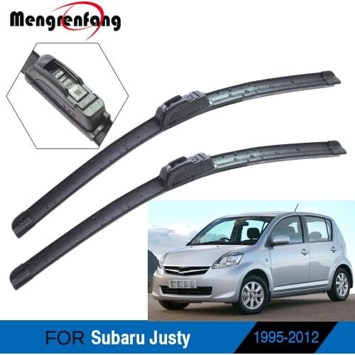 For Subaru Justy Car Front Windscreen Wiper Blades J Hook Arms Soft Rubber Wiper Blades 1995-2012