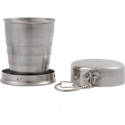 High Quality Stainless Steel Folding Cup Travel Tool Kit Survival EDC Gear Outdoor Sports Portable for Camping Hiking