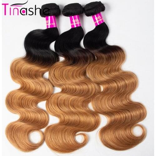 Tinashe Hair Brazilian Hair Weave Bundles 1B 27 Ombre Colored Hair Bundles Remy Human Hair 3 Bundles Body Wave Bundles