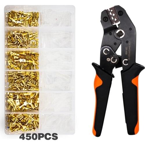 2.8/4.8/6.3mm universal spring plug wire crimped crimping hand tool connection Terminals Electrical Insulated Assortment SN-48