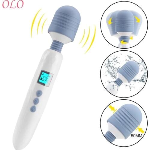 OLO 36 Speed LCD AV Stick Vibrator Sex Toys Heated G Spot Vibrator Magic Wand Female Masturbation Massager Clitoris Stimulate