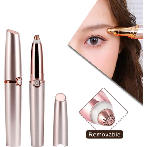 Mini Waterproof Eyebrow Trimmer Lipstick Brows Pen Armpit Hair Remover Shaver Instant Painless LED Light Razor Epilator Kits