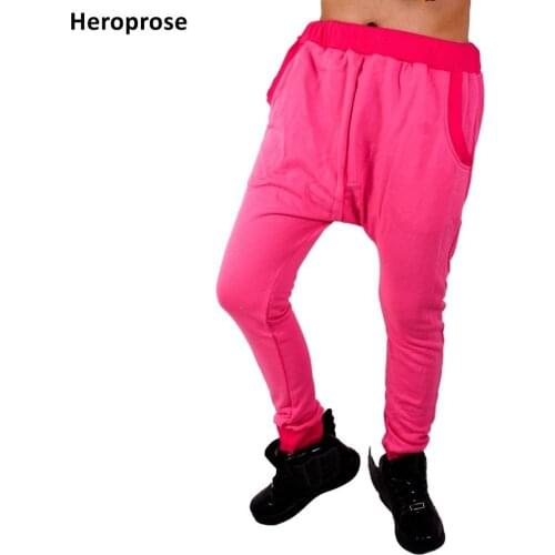 Heroprose Autumn and Winter Female Casual Hip Hop Dance Pants women street wear Rose Red harem Trousers Cotton skinny sweatpants
