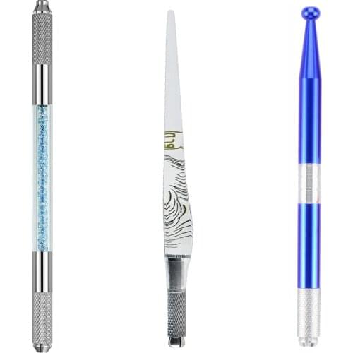 1 Set 3pcs Different models Handmade Permanent Makeup Eyebrow manual tattoo Pen 3D Eyebrow & Lips Manual Microblading Pen
