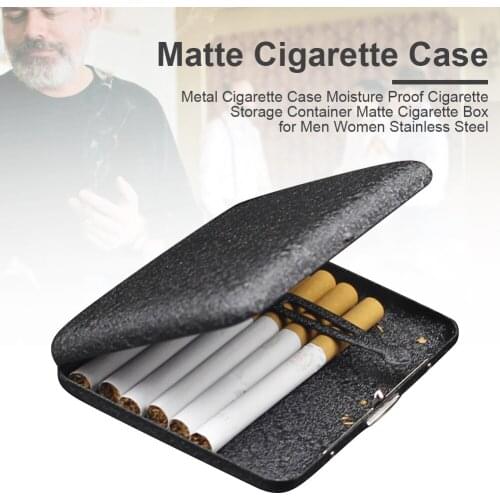 1Pc Smoking Cigarette Case Cigars Case Stainless Steel Matte Cigarette Case Cigarette Gift Box Mens Creative Cigarette Box