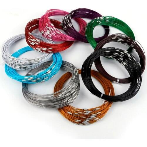 10pcs/lot 46cm Stainless Steel Necklace Wire Cable Cord For Choker Necklace DIY Jewelry Findings