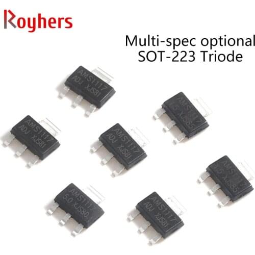 10Pcs SMD Low Dropout Voltage Regulator Transistor AMS1117-5.0V 3.3V 2.5V 1.5V 1.2V AZ1117EH-1.8TRG1 BCP51-16E6327 IC SOT-223