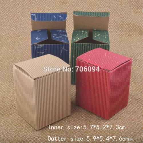 100PCS 5.9*5.4*7.6CM Handmade Corrugated kraft Paper box Wedding Favors Candy Boxes Party Gift Box custom paper box availabe