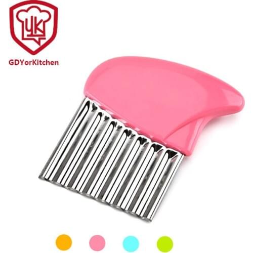 2pcs Hot potato wave knife stainless steel corrugated knife cut fries