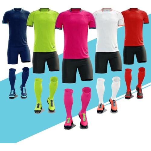 2019 Professional Custom Team Football Uniform 2018 Men and boys Soccer Jersey 100% Polyester Football Training Suit