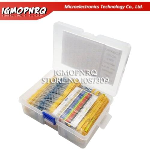 2600pcs 130 Values 1/4W 0.25W 1% Metal Film Resistors Assorted Pack Kit Set Lot Resistors Assortment Kits Fixed resistor