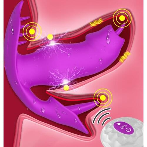 3 IN 1 Wearable Vibrator for Women Vagina Tongue Licking Dildo Vibrator G Spot Clitoris Anal Stimulator Orgasm Panties Vibrators