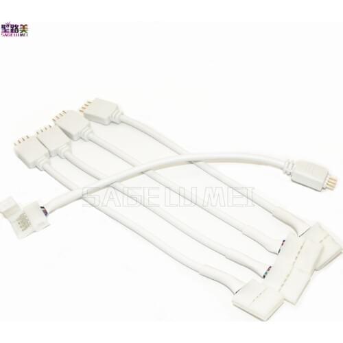 5pcs 4 Pin 5050 RGB LED Strip Male Connector Cable TO 10mm 4PIN PCB Control Cable for led strip lights tape ribbon connect