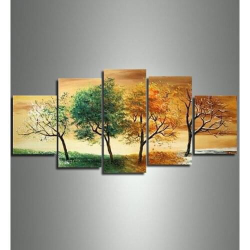 5pcs DIY Diamond Painting Four Season Tree Full Square Diamond Embroidery Mosaic Picture Of Rhinestone H383