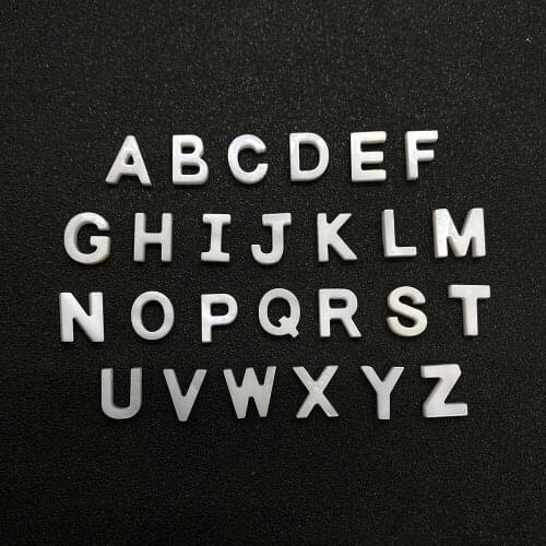 26 Capital Letters Natural Freshwater Shell Letters Beads Pearl Shells DIY Jewelry Making Necklaces Bracelet Accessories 5pcs