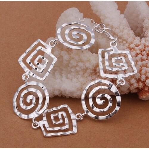 925 Sterling Silver Lady charms chain bracelet holiday gift beautiful fashion women Jewelry party wedding nice free shipping