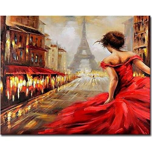 Mazayka diamond painting round/square Cross Stitch "Red Skirt Girl" Full drill diamond picture Mosaic patterns Embroidery C959