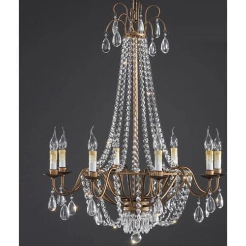 Antique bedroom chandelier led candelabro dining room Kitchen Crystal chandelier led lamparas American loft Bar Cafe lighting