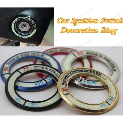 Aluminum Alloy Car ACC Lock Circles Stickers Cover Key Rings Auto Ignition Switch Decorative Ring Luminous For Highlander