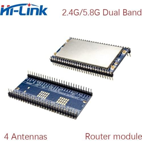 Free Ship 3pcs/lot HLK-RM28E 2.4G/5.8G Dual Band Wifi Router module high speed 4T4R with 5 ports