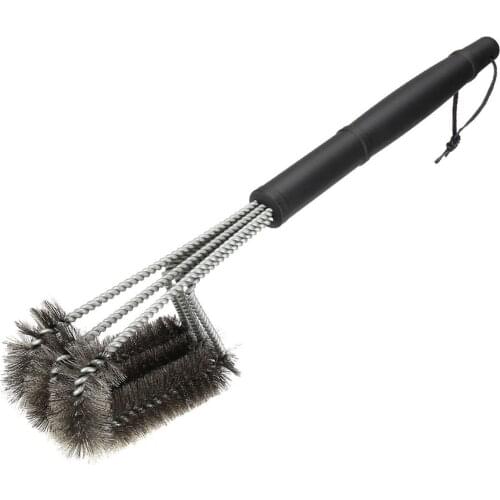 Grill Cleaning Brush BBQ tool grill brush 3 Stainless Steel Brushes In 1 Cleanin bbq Accessories Best cleaner barbecue