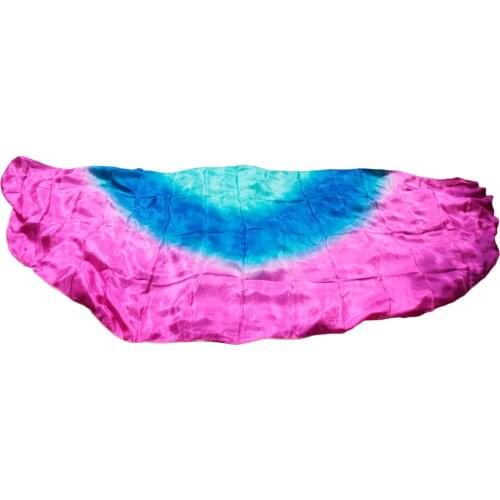 Design 100% Real Silk Belly Dance Veil Cheap Dance Veils Semicercle Veil Wholesale 250*114cm Turquoise Blue Rose