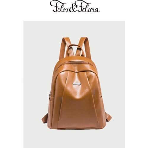 FELIX & FELICIA fashion backpacks for women 2020 female pu leather backpack casual shoulde bag school teenage girls travel bags