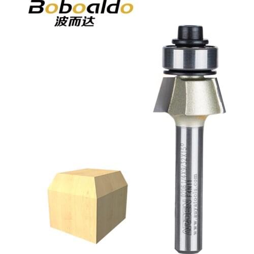 1pcs 1/4 Two flute 8-15deg Bevel Trim Cutter With Ball Bearing Arden Router Bit bevels great for edge working and cut clean