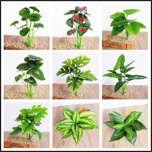 Artificial Plant Simulation Faux Silk Leaves Turtle Leaf DIY Wall Accessories Plastic Plants Modern Home Garden Decoration