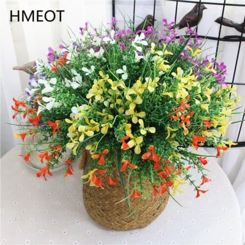 5branch small bundle simulation gladioli Gypsophila plastic fake flower outdoor fence bonsai home decor flower arrangement grass