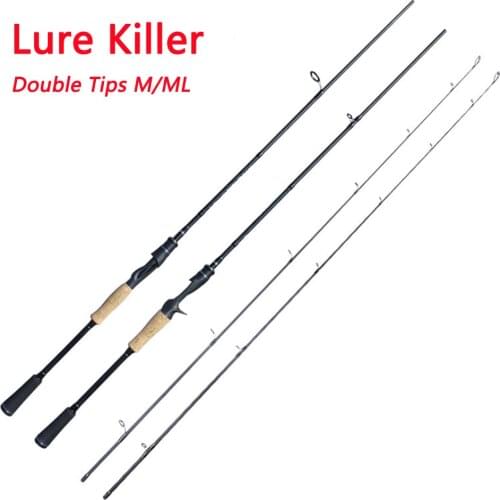 2.1m/2.4m Travel Fishing Rod Carbon Spinning Casting Lure Rod M/ML Power 2 Sections Lure Weight 7-18g/10-28g Fishing Pole Pesca