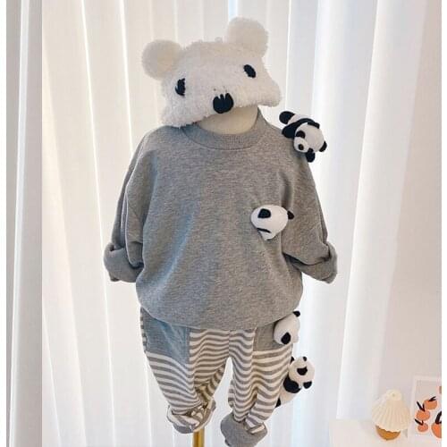 Cartoon Printed Childrens Clothing Sweater+Pants 2pcs Tracksuits Autumn Winter Baby Kids Clothes For Girls Fashion Cotton Sets