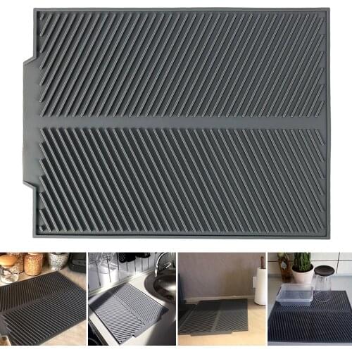 Kitchen Silicone Drain Pad Bowl Dish Cup Drying Storage Rack Holder Durable Table Mat Kitchenware Counter Protection Accessories