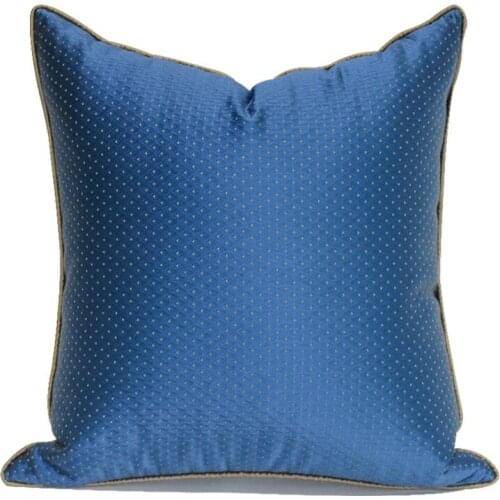 Model Room New Chinese Pillow Cover High Quality Blue Plaid Sofa Decorative Pillows Home Soft Decoration Jacquard Cushion Case
