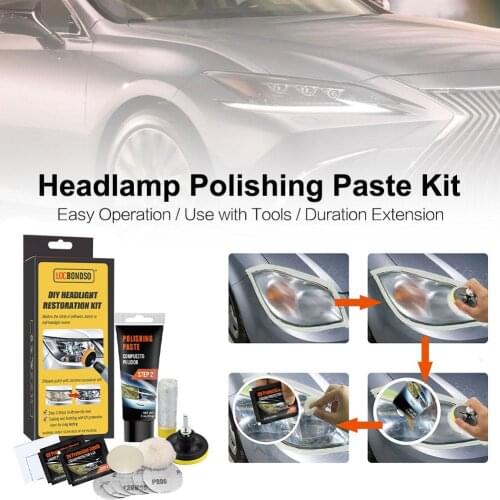 Car Headlight Repair Car Headlight Restoration Kit Polish Headlamp Paste Brightener DIY For Head Lamp Lenses Refurbishment