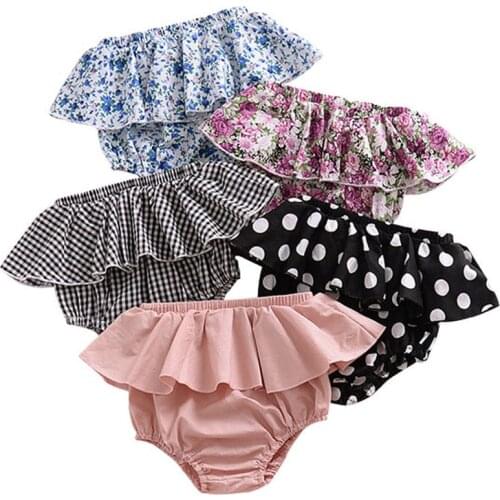 2020 Brand New Newborn Toddler Infant Baby Kid Girl Short Pants Floral Print Bottoms PP Bloomers Ruffled Panties Wholesale 0-6Y