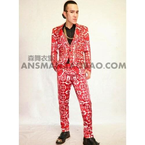 New Nightclub Male Singer DJ GD Stars performance suits Chinese style Party shows suit costumes Mens stage suits