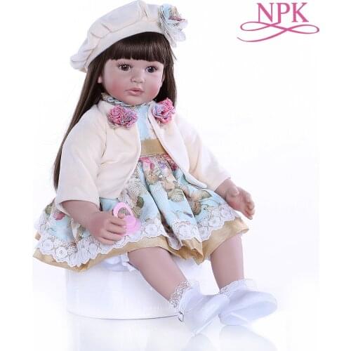 NPK 24 Inch Reborn Baby Dolls Silicone Toddler Princess Cloth Body Fashion Reborn Menina For Kids Childrens Day XMAS Gifts