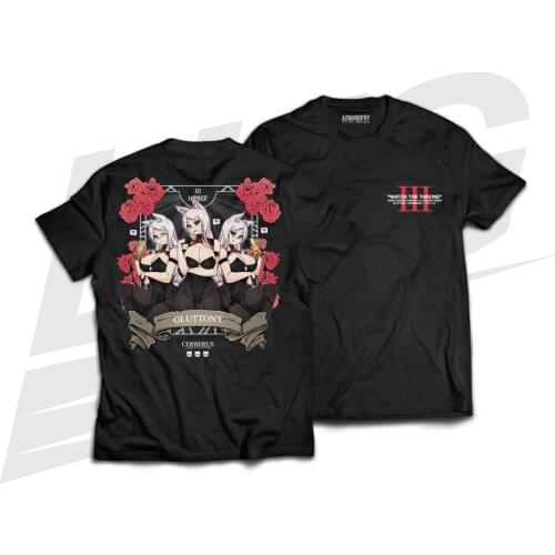 [Official] Lowkey Geeks Helltaker CERBERUS x GLUTTONY Tee - Black Unisex Large