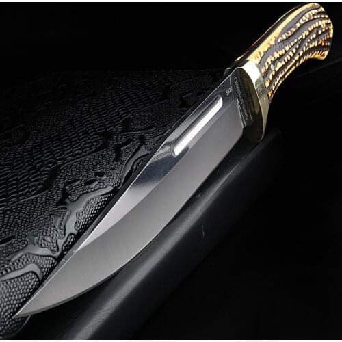 Outdoor hunting straight knife high hardness fixed blade portable knife wild survival knife retired