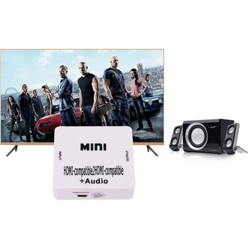 1080P Mini HDMI-compatible to HDMI-compatible Audio HD ConverterAudio extractor Adapter switcher For PC Laptop HDTV Projector