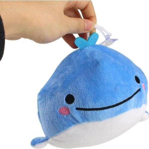 Hot new blue doll 18cm plush soft Cute Smiling Little whale with Sucker high quality Soothing toy decoration gift for friend