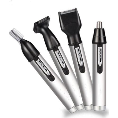 Electric Travel Portable 4 in 1 Man Grooming Kit Sideburn Mustache Styling Beard Shaver Nose Hair Cutting Clipper Trimmer Razor