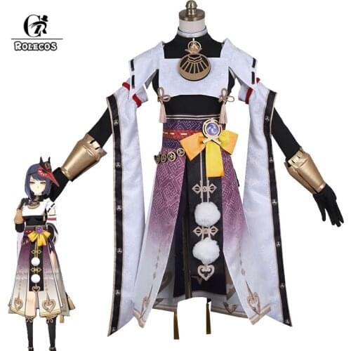 ROLECOS Game Genshin Impact Sara Cosplay Costume Kujou Sara Cosplay Costumes Women Dress Outfits Halloween Full Set with Mask